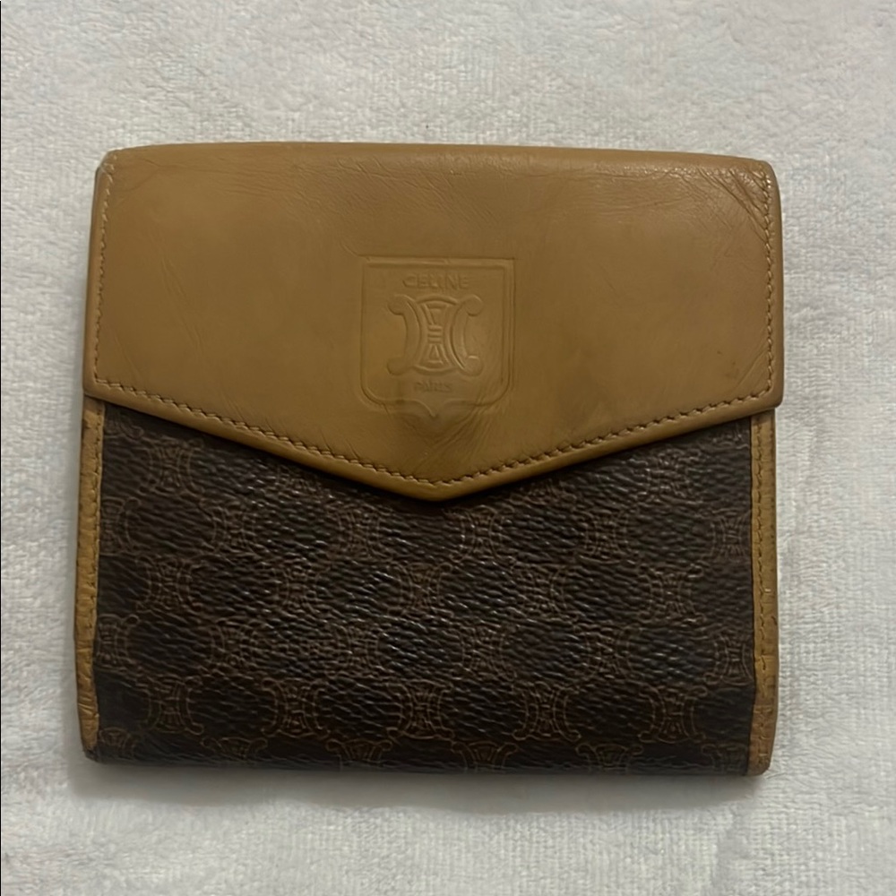 Celine Brown and Tan Bi-Fold Wallet
